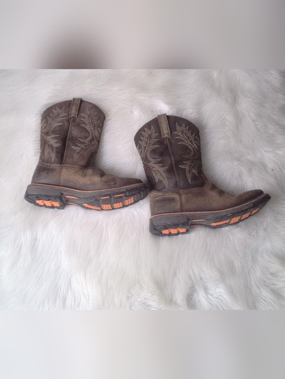 Ariat Brown Leather Work Boots Size 10 D